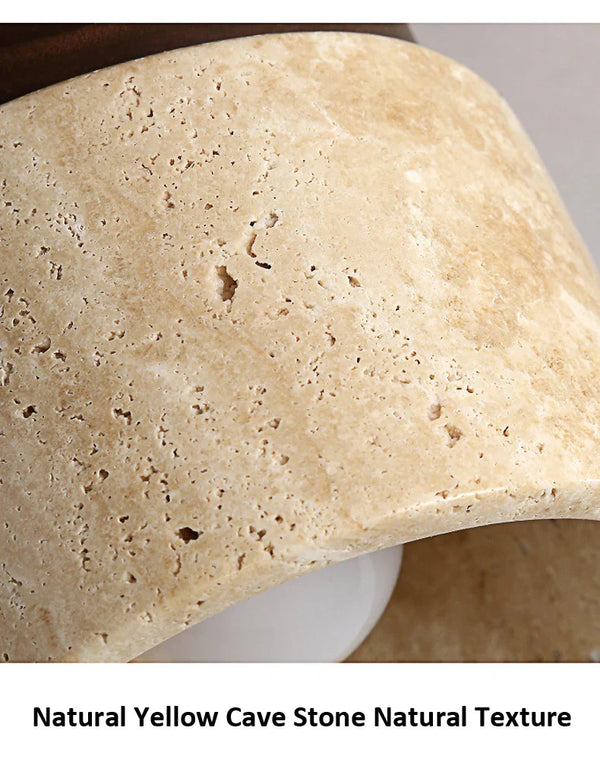 Japanse Stijl Steen & Hout Plafondlamp – Minimalistische Woonverlichting