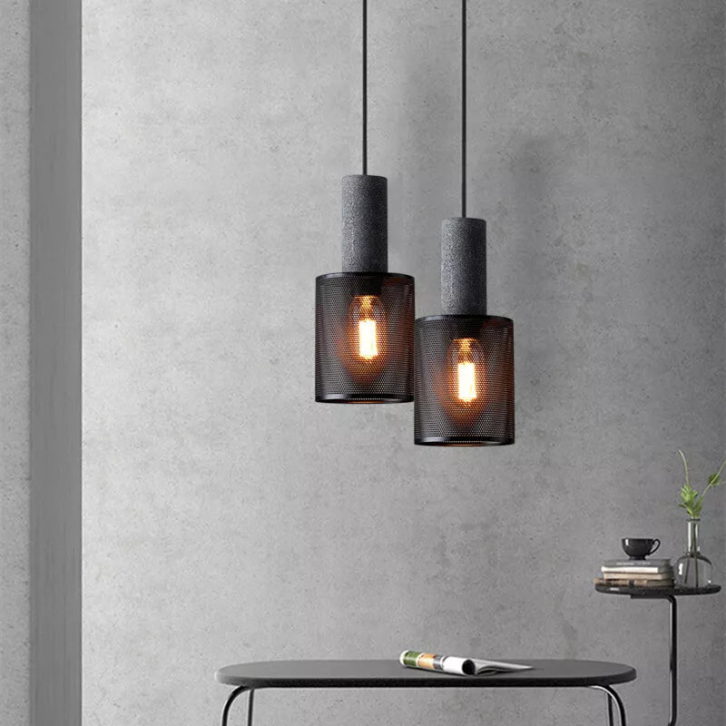 Industriële LED-Pendellamp | Moderne Beton & IJzeren Hanglamp voor Loft en Stedelijke Interieurs