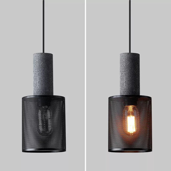 Industriële LED-Pendellamp | Moderne Beton & IJzeren Hanglamp voor Loft en Stedelijke Interieurs