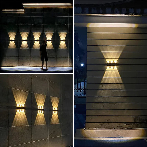 Solar Buitenwandlamp – Up & Down LED Verlichting, Weerbestendige Zonne-energie Lamp voor Tuin & Terras