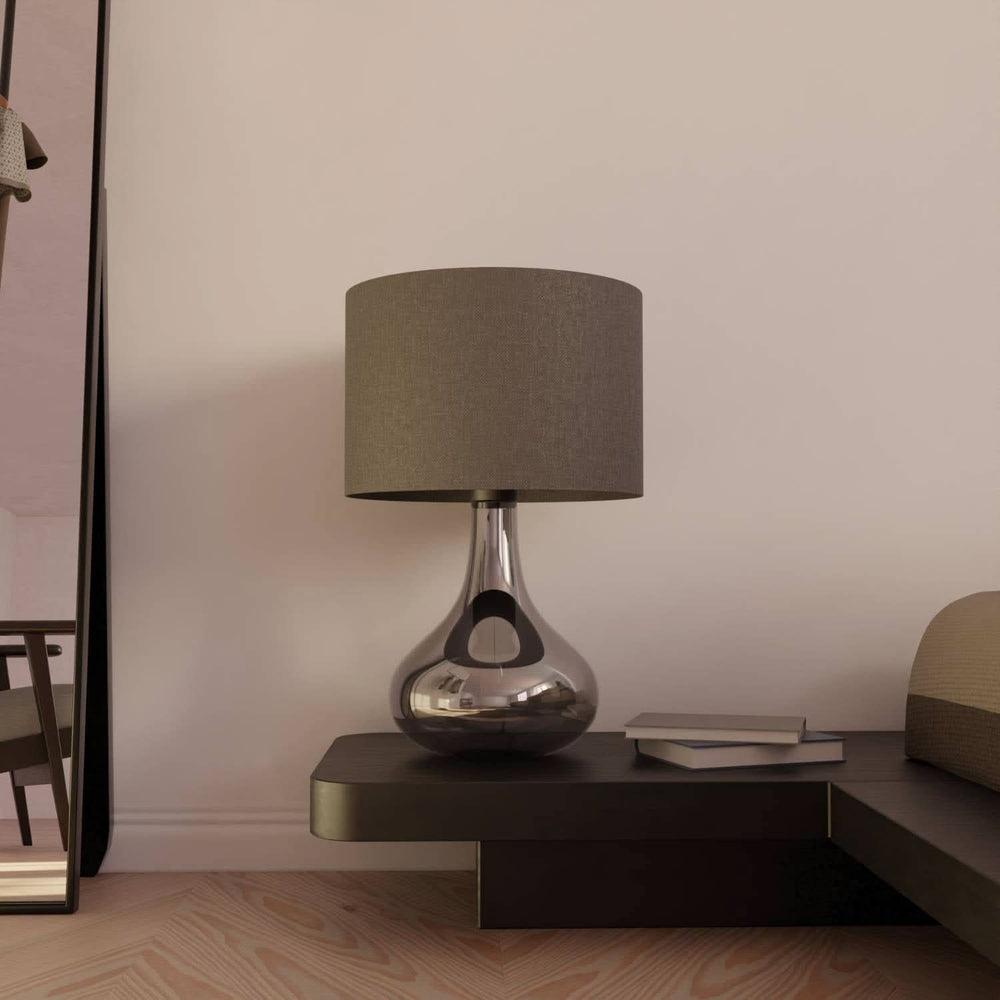 Elegante Tafellamp met Glazen Kap  Moderne Bed- en Woonkamerverlichting
