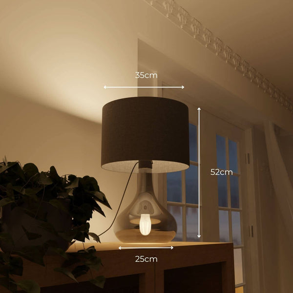 Elegante Tafellamp met Glazen Kap  Moderne Bed- en Woonkamerverlichting