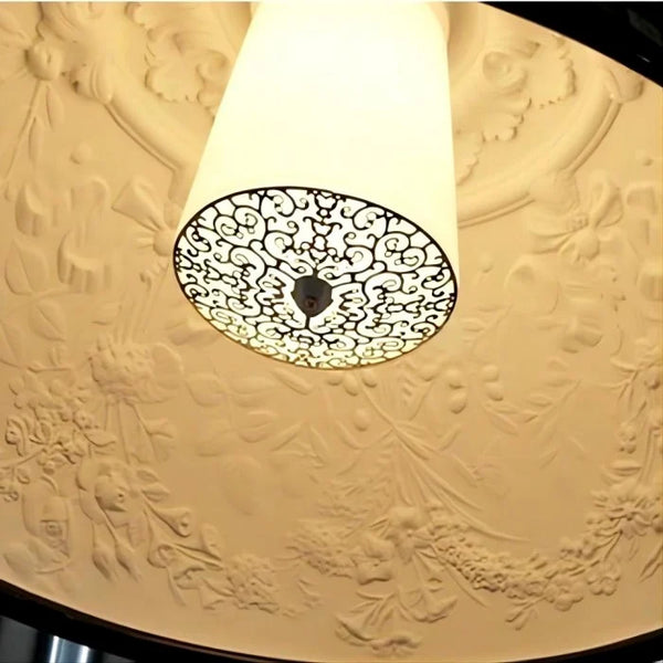 Artistieke Noordse Hanglamp – Elegante Plafondlamp met Bloemmotief voor Moderne Interieurs