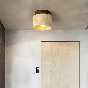 Minimalistische Japanse Plafondlamp – Zacht Houten Ontwerp