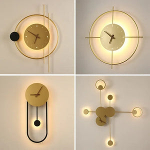 Moderne LED-Wandklok Lamp voor Stijlvolle Woondecoratie