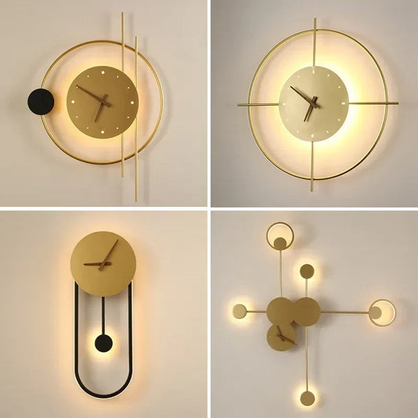 Moderne LED-Wandklok Lamp voor Stijlvolle Woondecoratie