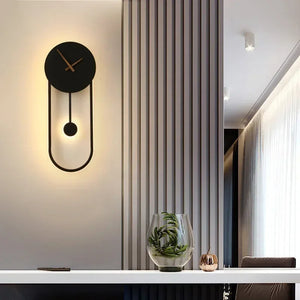 Moderne LED-Wandklok Lamp voor Stijlvolle Woondecoratie