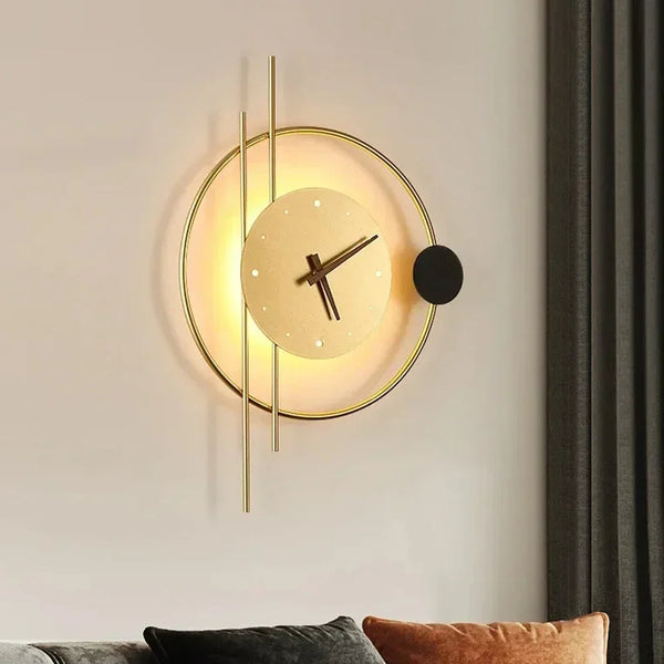 Moderne LED-Wandklok Lamp voor Stijlvolle Woondecoratie