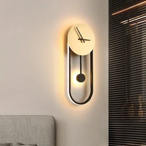 Moderne LED-Wandklok Lamp voor Stijlvolle Woondecoratie