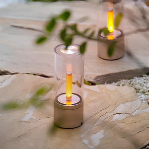 Oplaadbare Dimbare Glazen Buis Tafellamp – Elegante Snoerloze Verlichting voor Moderne Interieurs