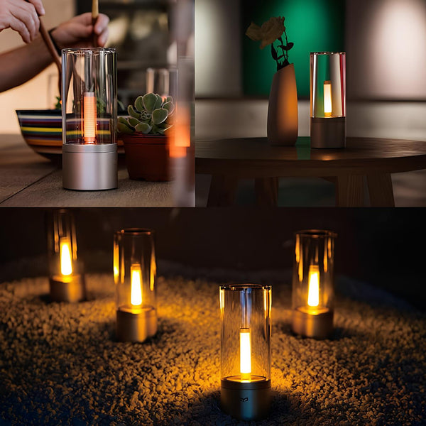 Oplaadbare Dimbare Glazen Buis Tafellamp – Elegante Snoerloze Verlichting voor Moderne Interieurs