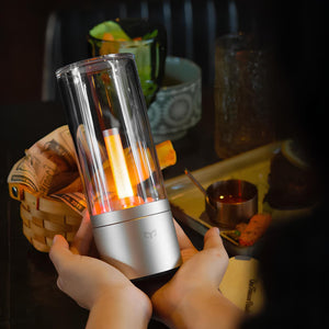 Oplaadbare Dimbare Glazen Buis Tafellamp – Elegante Snoerloze Verlichting voor Moderne Interieurs