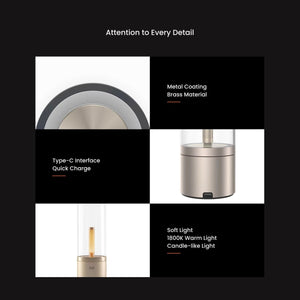 Oplaadbare Dimbare Glazen Buis Tafellamp – Elegante Snoerloze Verlichting voor Moderne Interieurs