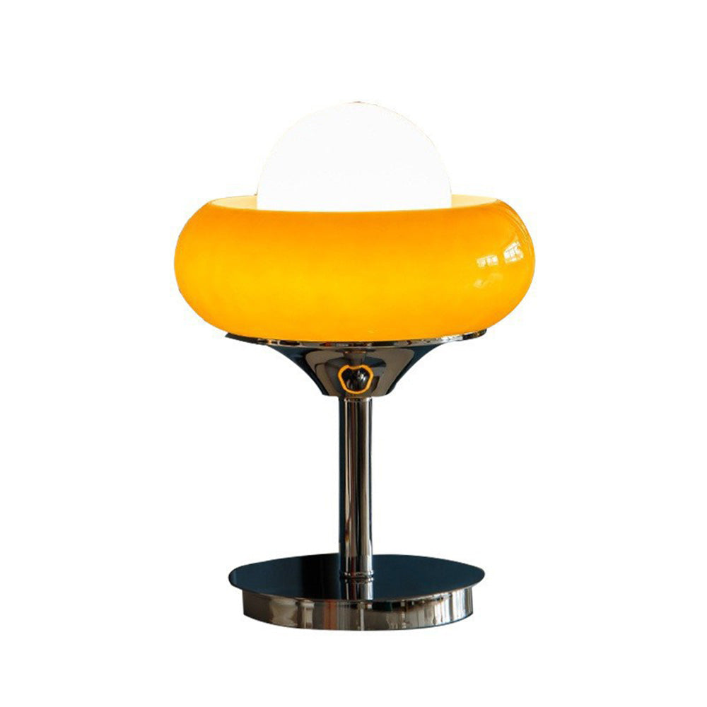Amber Gloed Tafellamp – Tijdloos Glazen Design met Warm Licht voor Gezellige Interieurs