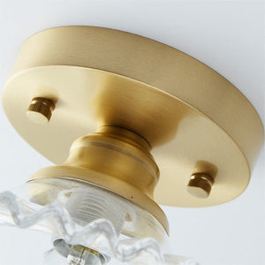 Retro Geribbelde Plafondlamp met Helder Glazen Koepel – Vintage Stijl Verlichting
