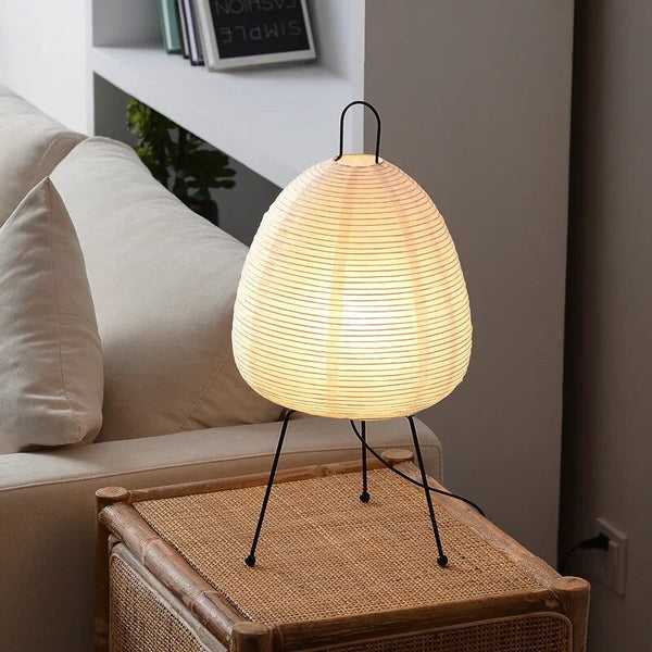 Japanse Reispapier Tafellamp – Minimalistisch Zacht Licht voor Woondecoratie