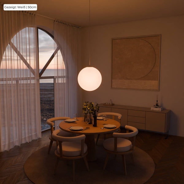 Zenya Hanglamp  Minimalistische Opal Glas Plafondlamp voor Woon- & Eetkamer