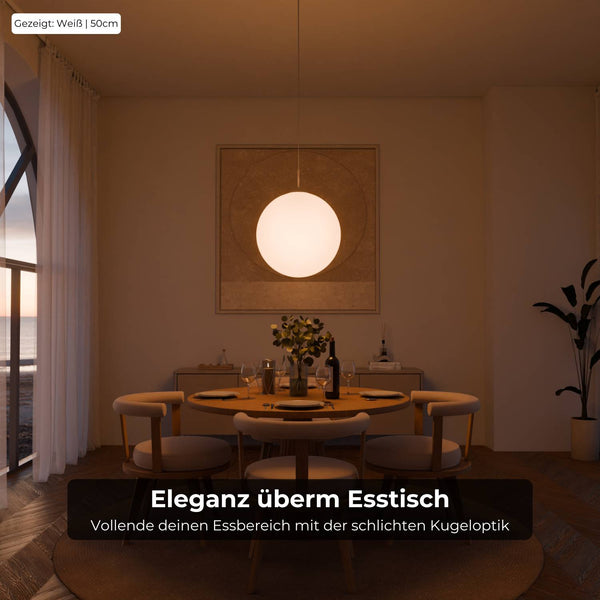 Zenya Hanglamp  Minimalistische Opal Glas Plafondlamp voor Woon- & Eetkamer