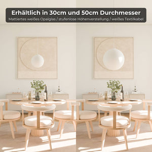 Zenya Hanglamp  Minimalistische Opal Glas Plafondlamp voor Woon- & Eetkamer