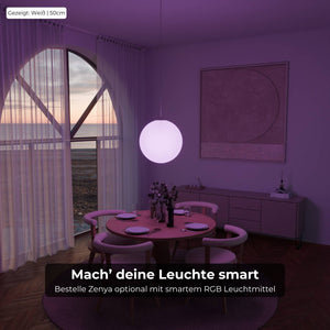 Zenya Hanglamp  Minimalistische Opal Glas Plafondlamp voor Woon- & Eetkamer